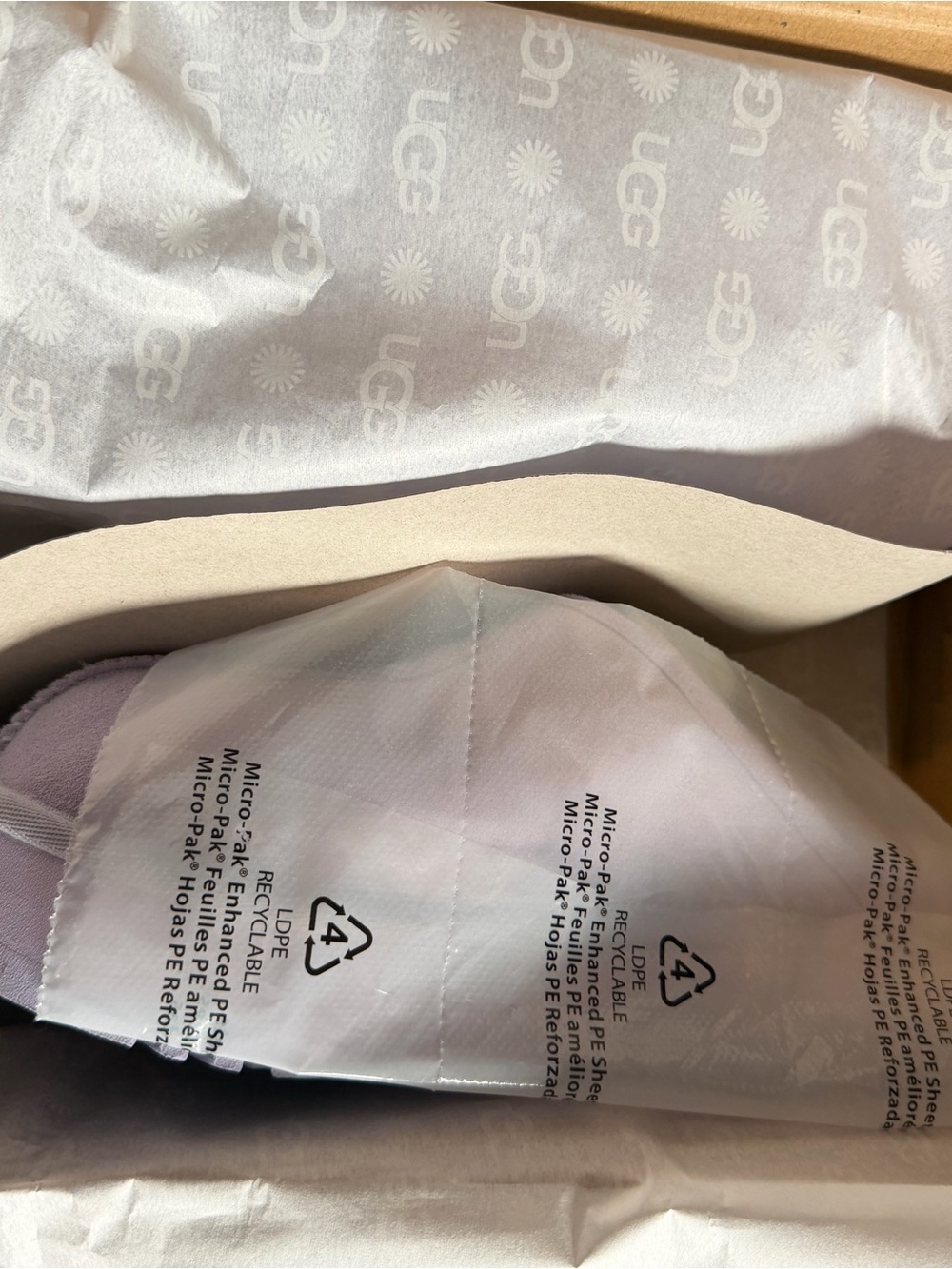 UGG Lavender Suede Shearling Slip-On Clog - Picture 6 of 8